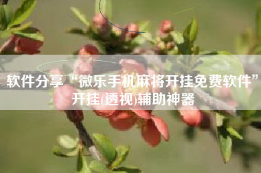 软件分享“微乐手机麻将开挂免费软件”开挂(透视)辅助神器