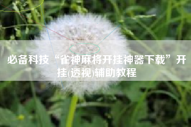 必备科技“雀神麻将开挂神器下载	”开挂(透视)辅助教程