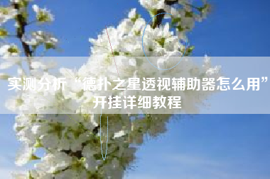 实测分析“德扑之星透视辅助器怎么用”开挂详细教程