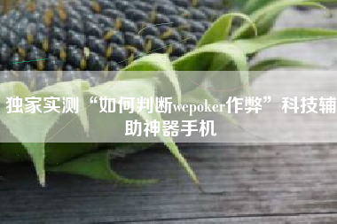 独家实测“如何判断wepoker作弊”科技辅助神器手机