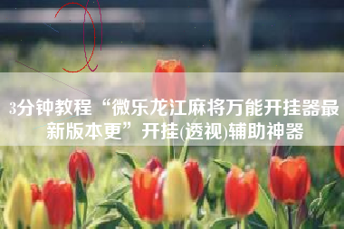 3分钟教程“微乐龙江麻将万能开挂器最新版本更	”开挂(透视)辅助神器