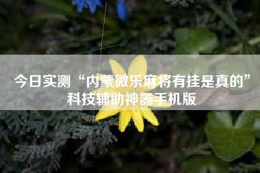 今日实测“内蒙微乐麻将有挂是真的”科技辅助神器手机版