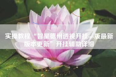 实操教程“智星德州透视开挂ios版最新版本更新	”开挂辅助详细