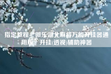 指定教程“微乐湖北麻将万能开挂器通用版”开挂(透视)辅助神器