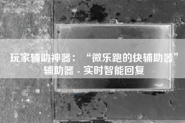 玩家辅助神器：“微乐跑的快辅助器”辅助器 - 实时智能回复