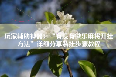 玩家辅助神器：“有没有微乐麻将开挂方法”详细分享装挂步骤教程