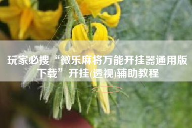 玩家必搜“微乐麻将万能开挂器通用版下载	”开挂(透视)辅助教程