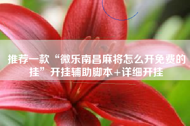 推荐一款“微乐南昌麻将怎么开免费的挂”开挂辅助脚本+详细开挂