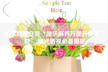 必学教你安装“微乐麻将万能开挂器下载	”(曝光透视必备猫腻