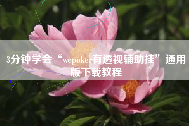 3分钟学会“wepoker有透视辅助挂”通用版下载教程