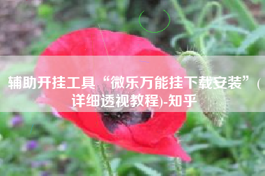 辅助开挂工具“微乐万能挂下载安装”(详细透视教程)-知乎