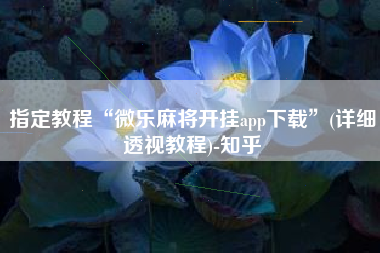 指定教程“微乐麻将开挂app下载	”(详细透视教程)-知乎