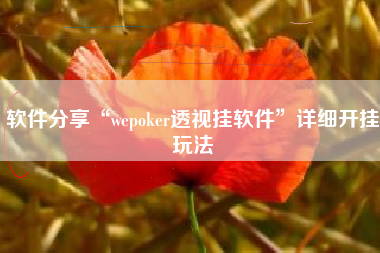 软件分享“wepoker透视挂软件”详细开挂玩法