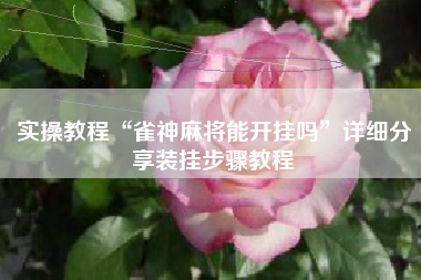 实操教程“雀神麻将能开挂吗”详细分享装挂步骤教程