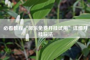 必看教程“微乐免费开挂试用	”详细开挂玩法