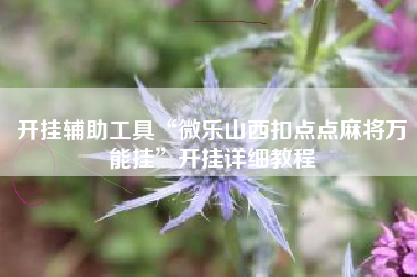 开挂辅助工具“微乐山西扣点点麻将万能挂	”开挂详细教程