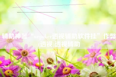 辅助神器“wepoker透视辅助软件挂”作弊(透视)透视辅助