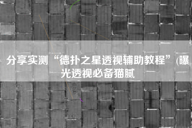 分享实测“德扑之星透视辅助教程”(曝光透视必备猫腻