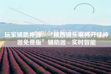 玩家辅助神器：“陕西微乐麻将开挂神器免费版”辅助器 - 实时智能