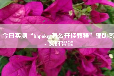 今日实测“hhpoker怎么开挂教程”辅助器 - 实时智能