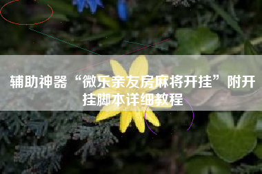 辅助神器“微乐亲友房麻将开挂”附开挂脚本详细教程