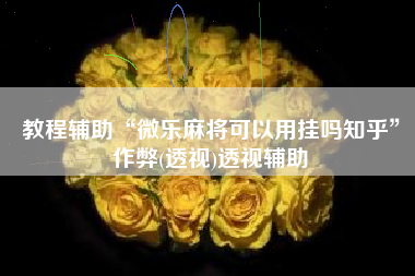 教程辅助“微乐麻将可以用挂吗知乎	”作弊(透视)透视辅助