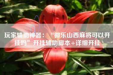 玩家辅助神器：“微乐山西麻将可以开挂吗	”开挂辅助脚本+详细开挂