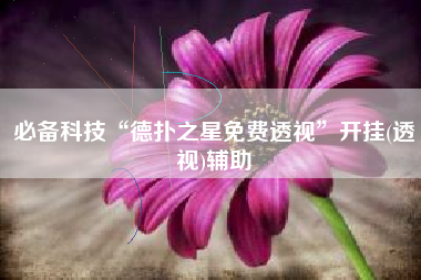 必备科技“德扑之星免费透视	”开挂(透视)辅助