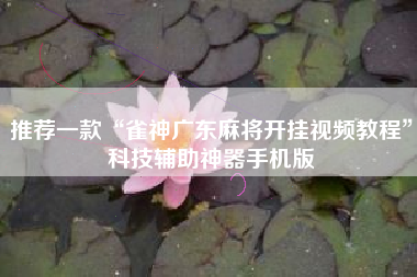 推荐一款“雀神广东麻将开挂视频教程”科技辅助神器手机版