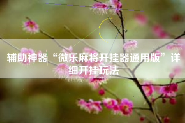 辅助神器“微乐麻将开挂器通用版”详细开挂玩法