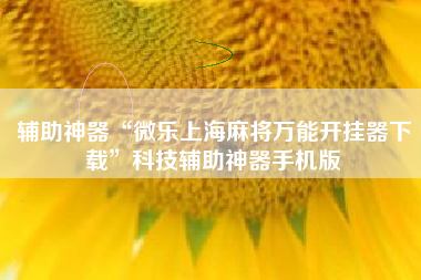 辅助神器“微乐上海麻将万能开挂器下载”科技辅助神器手机版