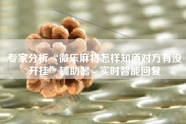 专家分析“微乐麻将怎样知道对方有没开挂”辅助器 - 实时智能回复
