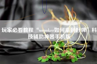 玩家必看教程“wepoker如何拿到好牌	”科技辅助神器手机版