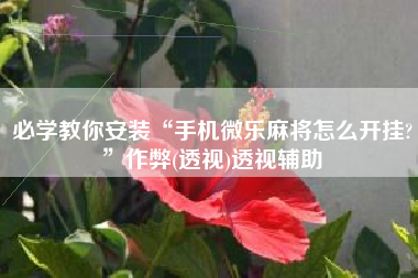 必学教你安装“手机微乐麻将怎么开挂?”作弊(透视)透视辅助