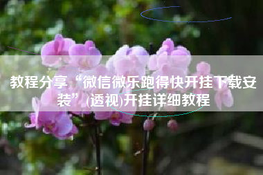 教程分享“微信微乐跑得快开挂下载安装”(透视)开挂详细教程