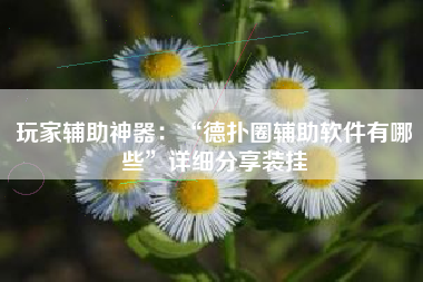 玩家辅助神器：“德扑圈辅助软件有哪些”详细分享装挂