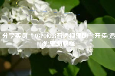 分享实测“AGPOKER有透视辅助	”开挂(透视)辅助教程