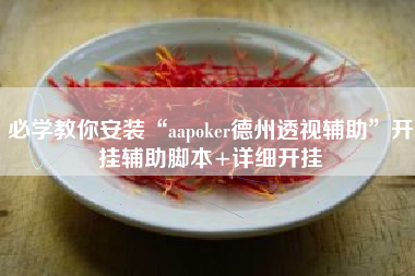 必学教你安装“aapoker德州透视辅助”开挂辅助脚本+详细开挂