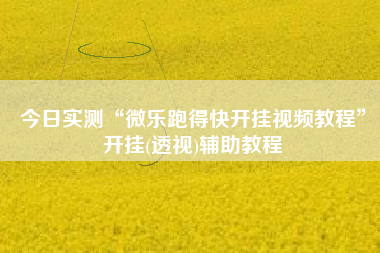 今日实测“微乐跑得快开挂视频教程	”开挂(透视)辅助教程