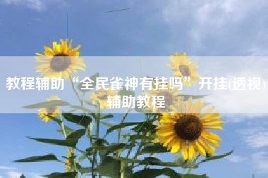 教程辅助“全民雀神有挂吗”开挂(透视)辅助教程