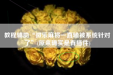 教程辅助“微乐麻将一直输被系统针对了”(原来确实是有插件)