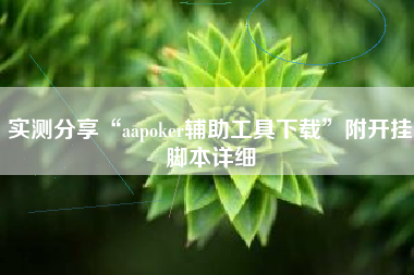 实测分享“aapoker辅助工具下载	”附开挂脚本详细