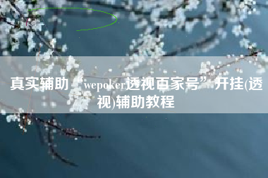 真实辅助“wepoker透视百家号	”开挂(透视)辅助教程