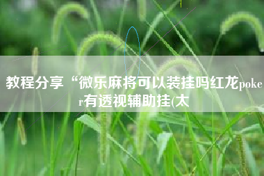 教程分享“微乐麻将可以装挂吗红龙poker有透视辅助挂(太