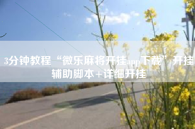 3分钟教程“微乐麻将开挂app下载	”开挂辅助脚本+详细开挂