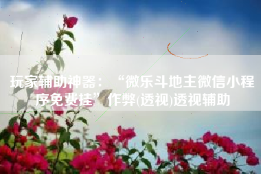 玩家辅助神器：“微乐斗地主微信小程序免费挂	”作弊(透视)透视辅助