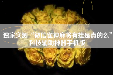 独家实测“微信雀神麻将有挂是真的么”科技辅助神器手机版