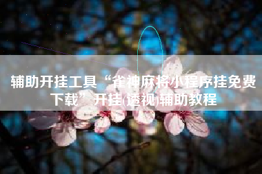 辅助开挂工具“雀神麻将小程序挂免费下载”开挂(透视)辅助教程