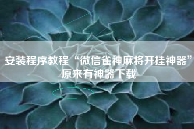 安装程序教程“微信雀神麻将开挂神器	”原来有神器下载