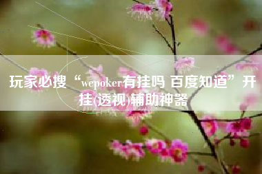 玩家必搜“wepoker有挂吗 百度知道	”开挂(透视)辅助神器